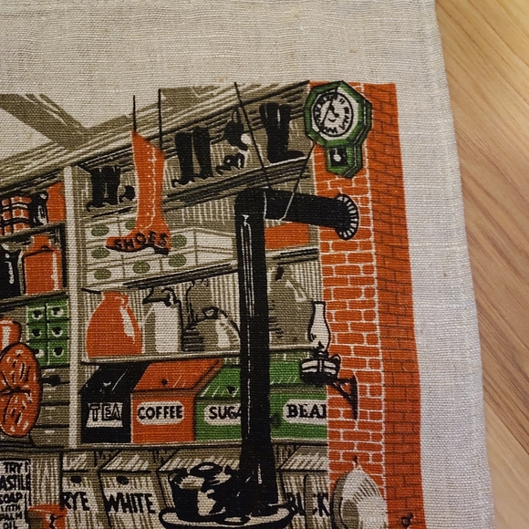 Smiths Clove Pure Linen Kitchen Tea Towel Country Store 16x30 Inches - Picture 5 of 9